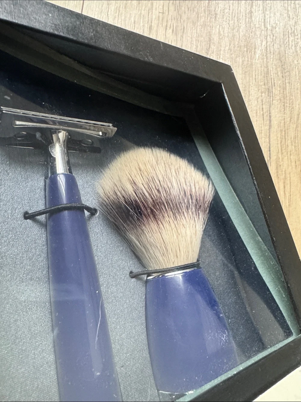 Jack Black Luxury Shave Set Double Edge Safety Razor and Brush Blue New in Box